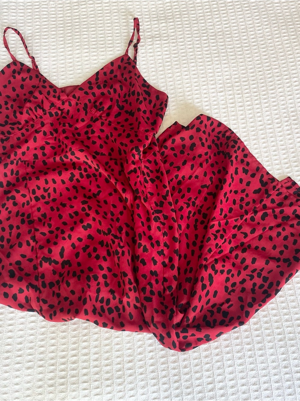 Leith Red and Black Leopard Print dress size large